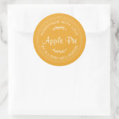 Rustige Homemade gebak Goederen Apple Pie Yellow Ronde Sticker (Tas)