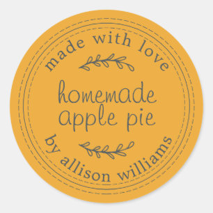 Rustige Homemade gebak Goederen Apple Pie Yellow Ronde Sticker
