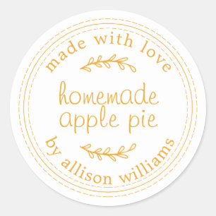 Rustige Homemade gebak Goederen Apple Pie Yellow Ronde Sticker