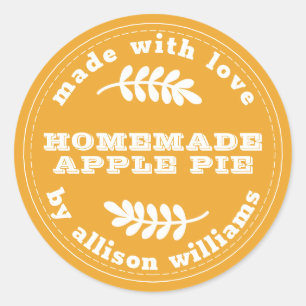 Rustige Homemade gebak Goederen Apple Pie Yellow Ronde Sticker