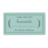 Rustige Homemade gebak Goederen Jam Canning Blue L Etiket (Voorkant)