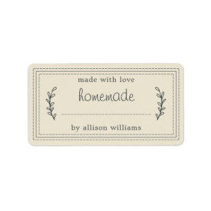 Rustige Homemade gebak Goederen Jam kan wit Antiek Etiket