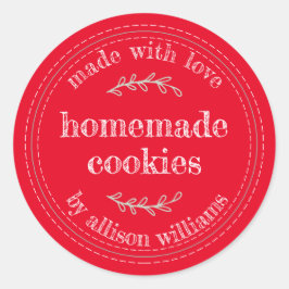 Rustige Homemade gebak Goods Cookies Red Ronde Sticker