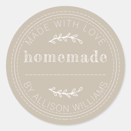 Rustige Homemade gebak Goods Jam Can Grey Ronde Sticker (Voorkant)