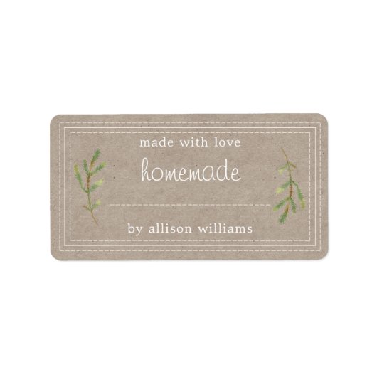 Rustige Homemade gebak Goods Jam Can Kraft Paper Etiket (Voorkant)