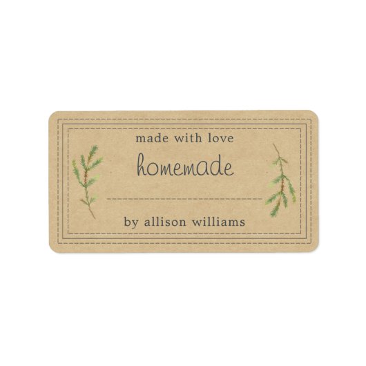 Rustige Homemade gebak Goods Jam Can Kraft Paper Etiket (Voorkant)