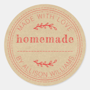 Rustige Homemade gebak Goods Jam Can Kraft Paper Ronde Sticker