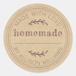 Rustige Homemade gebak Goods Jam Can Kraft Paper Ronde Sticker