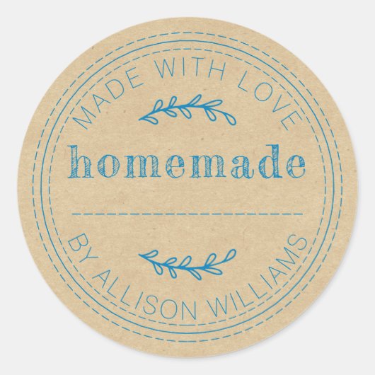 Rustige Homemade gebak Goods Jam Can Kraft Paper Ronde Sticker (Voorkant)