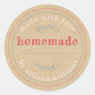 Rustige Homemade gebak Goods Jam Can Kraft Paper Ronde Sticker