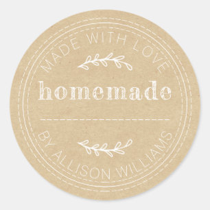 Rustige Homemade gebak Goods Jam Can Kraft Paper Ronde Sticker