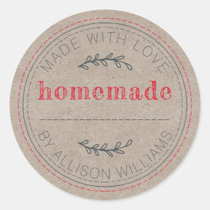 Rustige Homemade gebak Goods Jam Can Kraft Paper Ronde Sticker