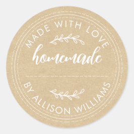 Rustige Homemade gebak Goods Jam Can Kraft Ronde Sticker