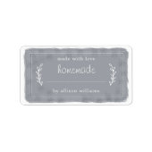 Rustige Homemade gebak Goods Jam Canning Dark Blue Etiket (Voorkant)