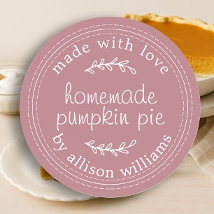 Rustige Homemade gebak Goods Pumpkin Pie Dusty Roo Ronde Sticker