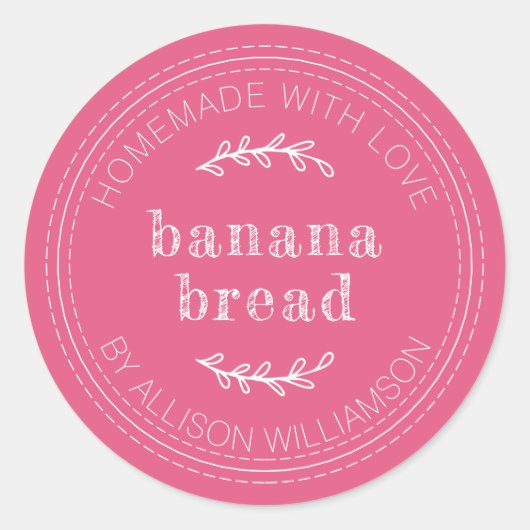 Rustige Homemade gebarsten artikelen Banana brood  Ronde Sticker (Voorkant)