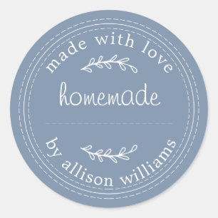 Rustige Homemade gebarsten goederen jam can denim  Ronde Sticker