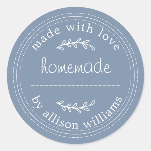 Rustige Homemade gebarsten goederen jam can denim  Ronde Sticker (Voorkant)