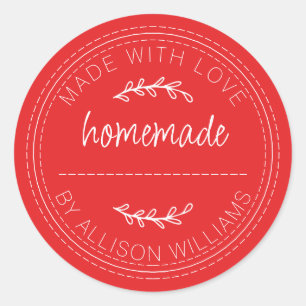 Rustige Homemade gebarsten goederen jam kan helder Ronde Sticker