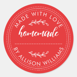 Rustige Homemade gebarsten goederen jam kan helder Ronde Sticker