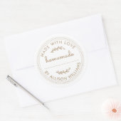 Rustige Homemade-gebrandapparatuur Jam Gold Script Ronde Sticker (Envelop)