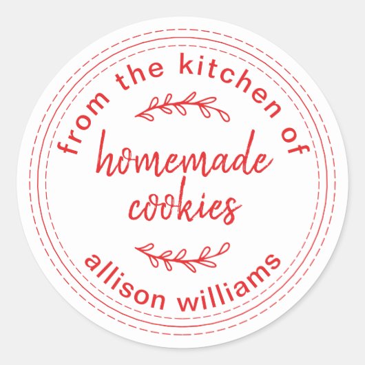 Rustige Homemade koekjes uit de keuken van Ronde Sticker (Voorkant)