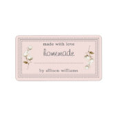 Rustige Homemade Label Katoen prig Roze (Voorkant)