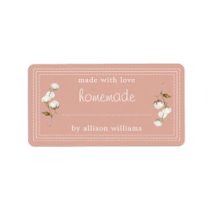 Rustige Homemade Label Katoen Sprig Dusty Pink