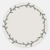 Rustige Homemade Light Grey schrijft aan Ronde Sticker (Voorkant)