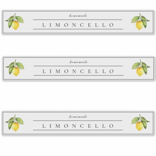 Rustige Homemade Limoncello-display Label (Voorkant)