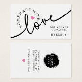 Rustige Homemade met het roze hart van het liefdes Visitekaartje (Voorkant /achterkant)