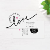Rustige Homemade met het roze hart van het liefdes Visitekaartje (Bureau)