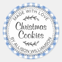 Rustige Homemade met kerstkoekjes Blauwe cheque
