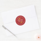 Rustige Homemade met kerstkoekjes Festive Red Ronde Sticker (Envelop)