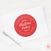 Rustige Homemade met kerstkoekjes Red Ronde Sticker (Envelop)