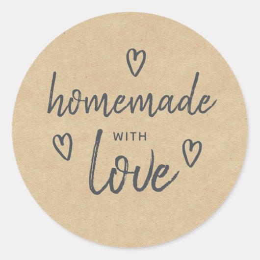 Rustige Homemade met label Love Kraft Paper (Voorkant)