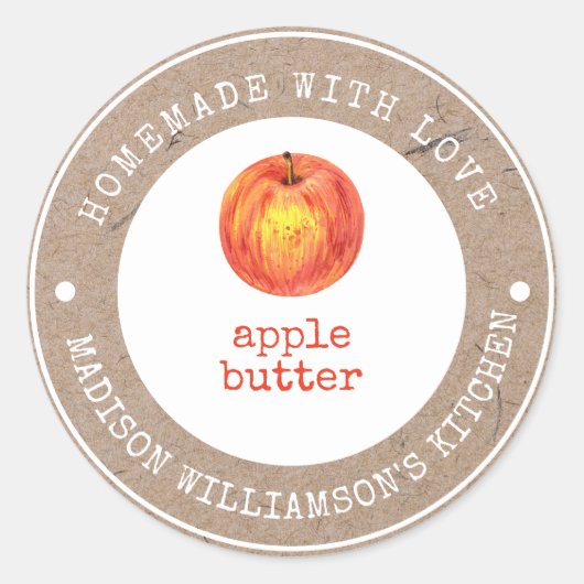 Rustige Homemade met liefde | Etiket appelboter (Voorkant)