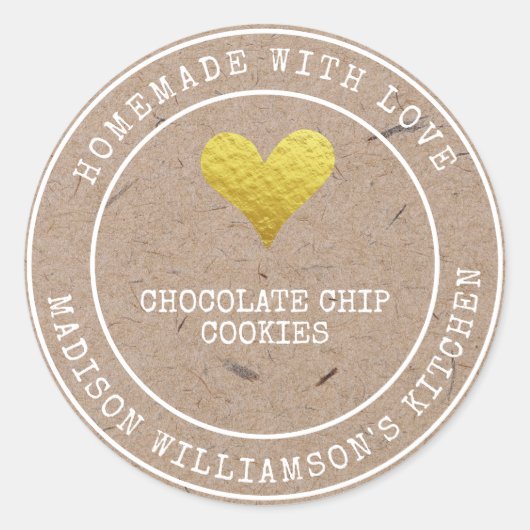 Rustige Homemade met liefde | Etiket gebakken ware (Voorkant)