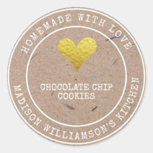 Rustige Homemade met liefde   Etiket gebakken ware