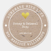 Rustige Homemade met liefde | Zeeplabel Ronde Sticker (Voorkant)