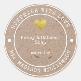 Rustige Homemade met liefde | Zeeplabel Ronde Sticker