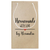 Rustige Homemade met liefdeskraft kleine cadeautas (Achterkant)