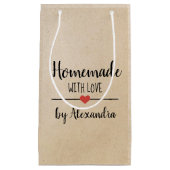 Rustige Homemade met liefdeskraft kleine cadeautas (Voorkant)