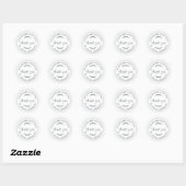 Rustige homemade met Love Black White Dank u Ronde Sticker (Vel)