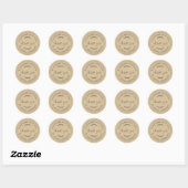 Rustige homemade met Love Kraft Paper Hartelijk da Ronde Sticker (Vel)