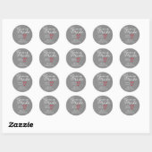Rustige Homemade met Love Red Heart Grey Paper Ronde Sticker (Vel)