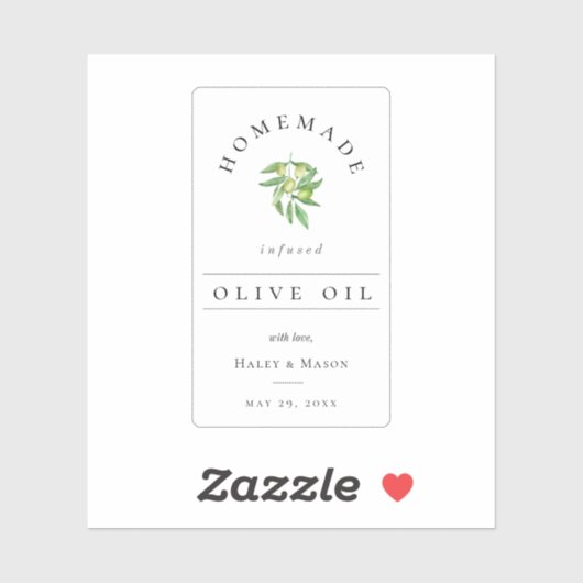 Rustige Homemade Olijfolie-etiket Sticker (Vel)