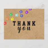 Rustige hond regenboog poot aangepaste bedankkaart briefkaart (Voorkant)