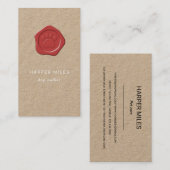 Rustige hond-sitter-paw-zegel/stempel visitekaartje (Voorkant / Achterkant)