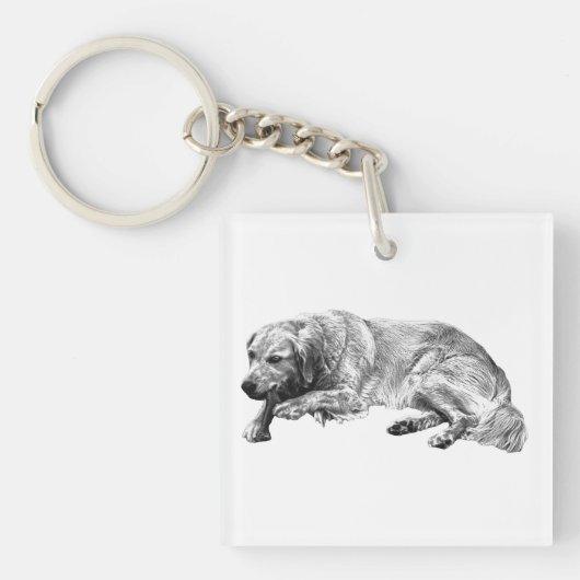 Rustige Hond Sleutelhanger (voorkant)